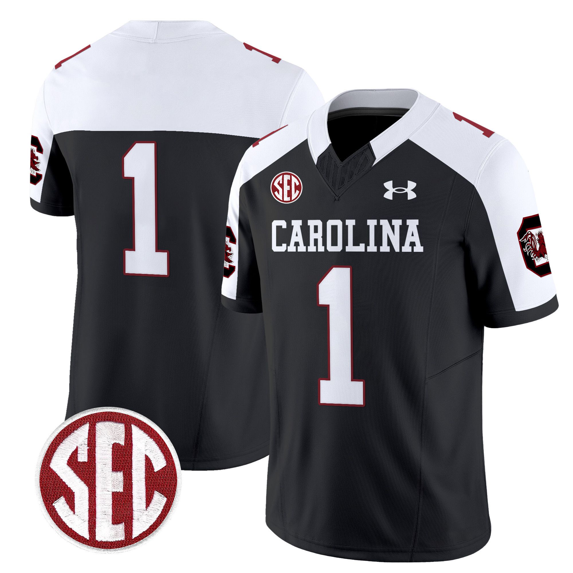 Men South Carolina Gamecocks #1 No Name Black 1980 Throwback Vapor Limited 2024 NCAA Jersey style 1->ncaa teams->NCAA Jersey